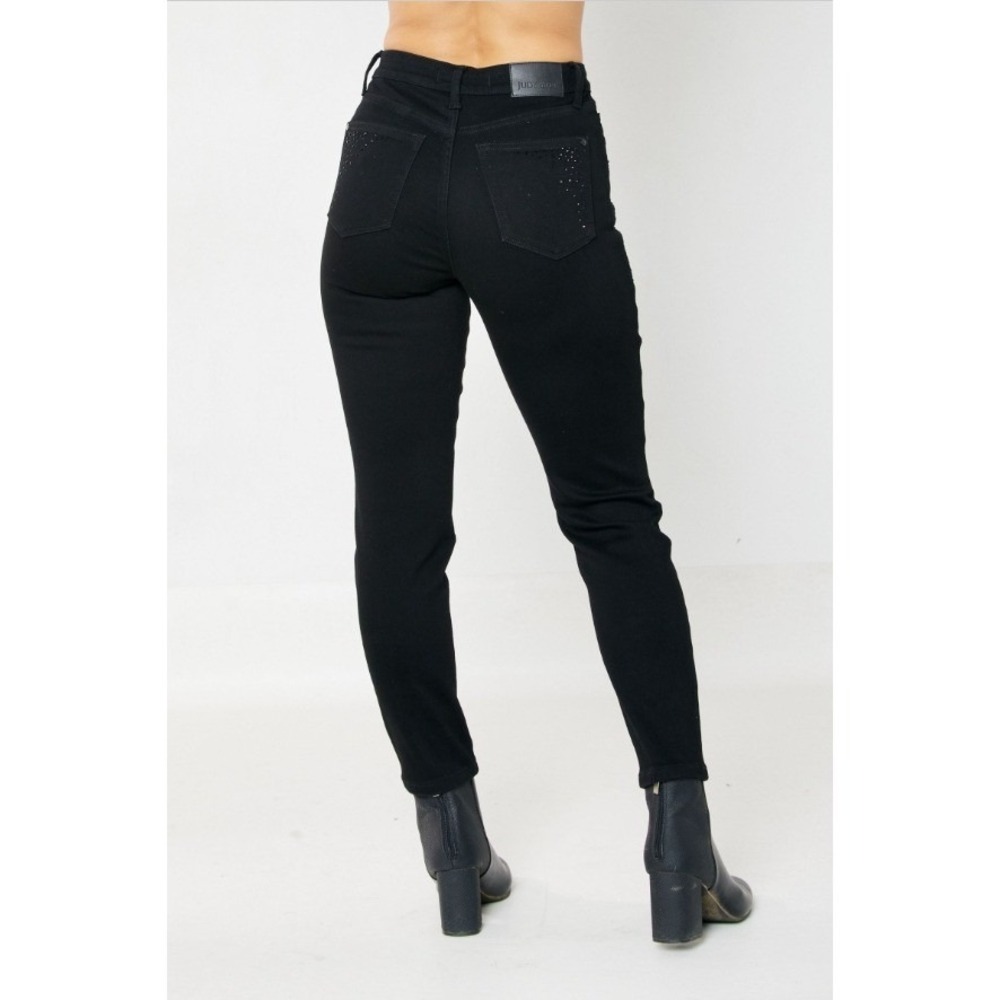 Judy Blue Black Rhinestone Slim Fit Jeans Size 11/30‎ Glam Sparkle Denim - Picture 4 of 14
